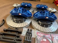 BMW M5 Style 6-Piston Front & 4-Piston Rear Performance Big Brake Kit with Drilled Disc Rotors